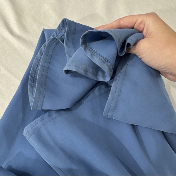 NWD $468 Tadashi Shoji‎ [ 14 ] Sequin Lace Long Sleeve Crepe Gown Cadet Blue - Picture 15 of 16